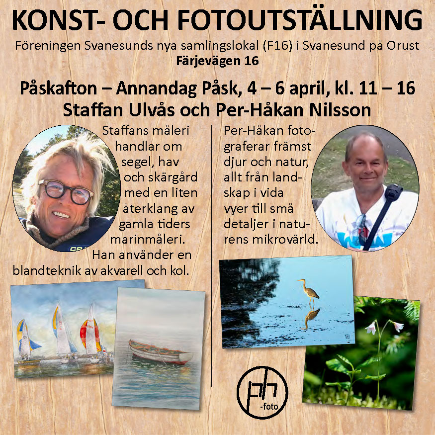 Utställning i Svanesund över påsk!